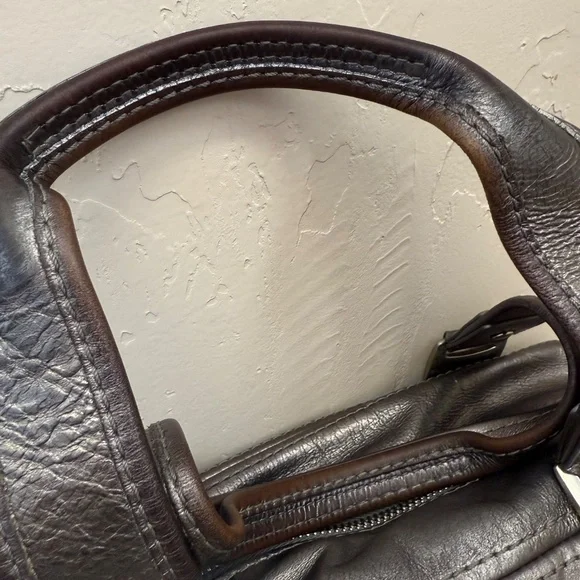 MICHAEL Michael Kors Gunmetal Ranger Leather Satchel Y2K - Picture 4 of 9